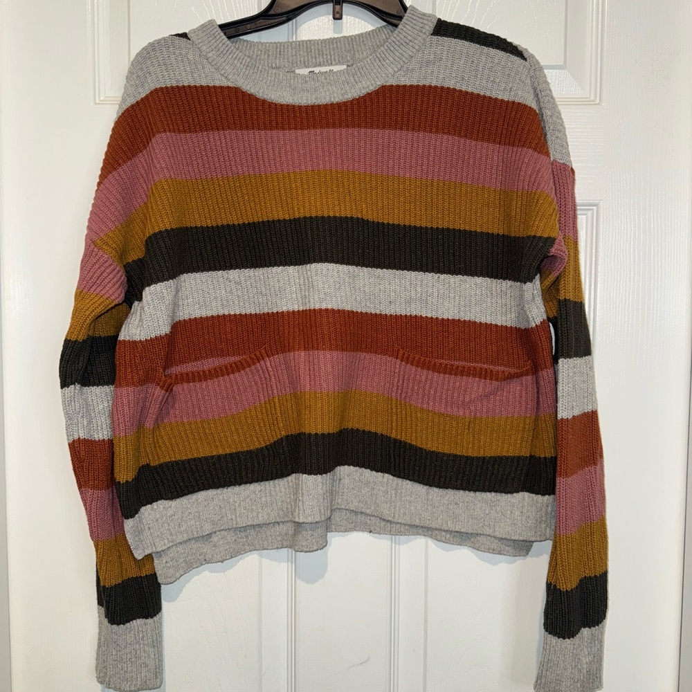 Madewell Women's Striped Sweater with Pockets . Size M